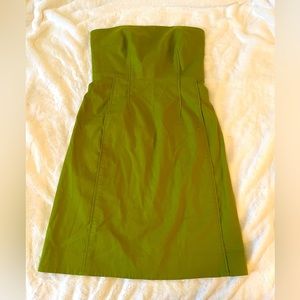 Vince strapless cotton stretch green dress sz 4